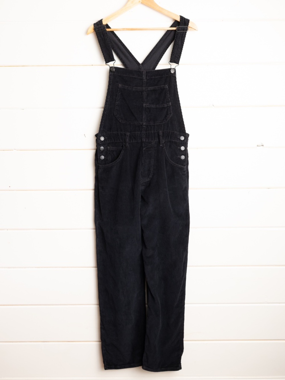 Free People We The Free Ziggy Cord Overalls Black S